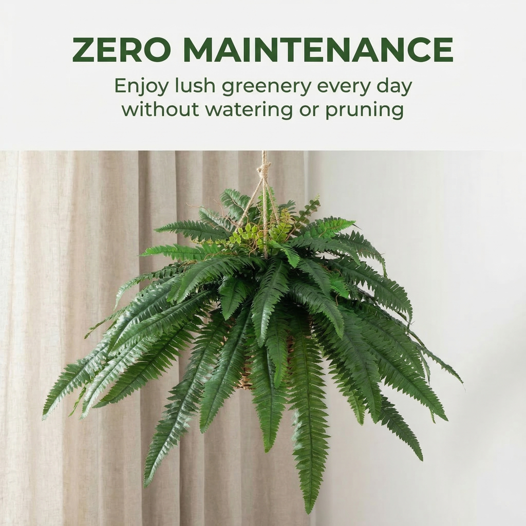 Large Silky Artificial Boston Fern Bush