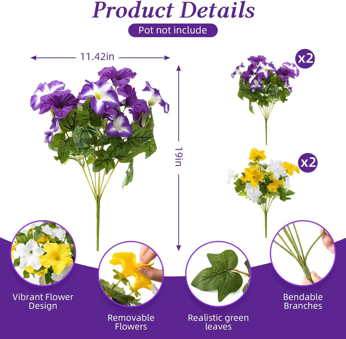 UV Resistant Fake Silk Morning Glory