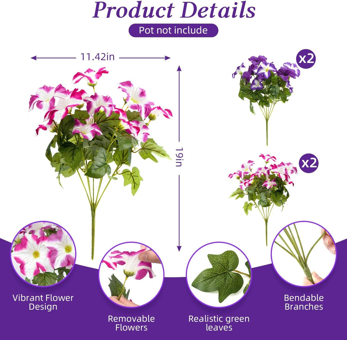 UV Resistant Fake Silk Morning Glory